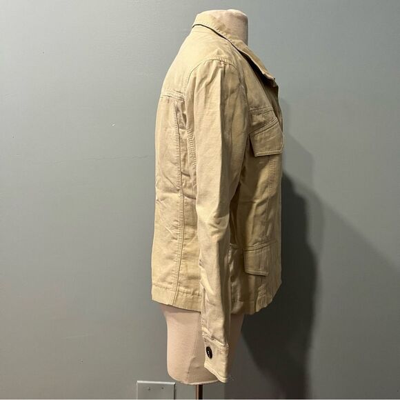 REISS Eden Khaki Green Cotton-Blend Utility Jacket Size 2 - Picture 8 of 13